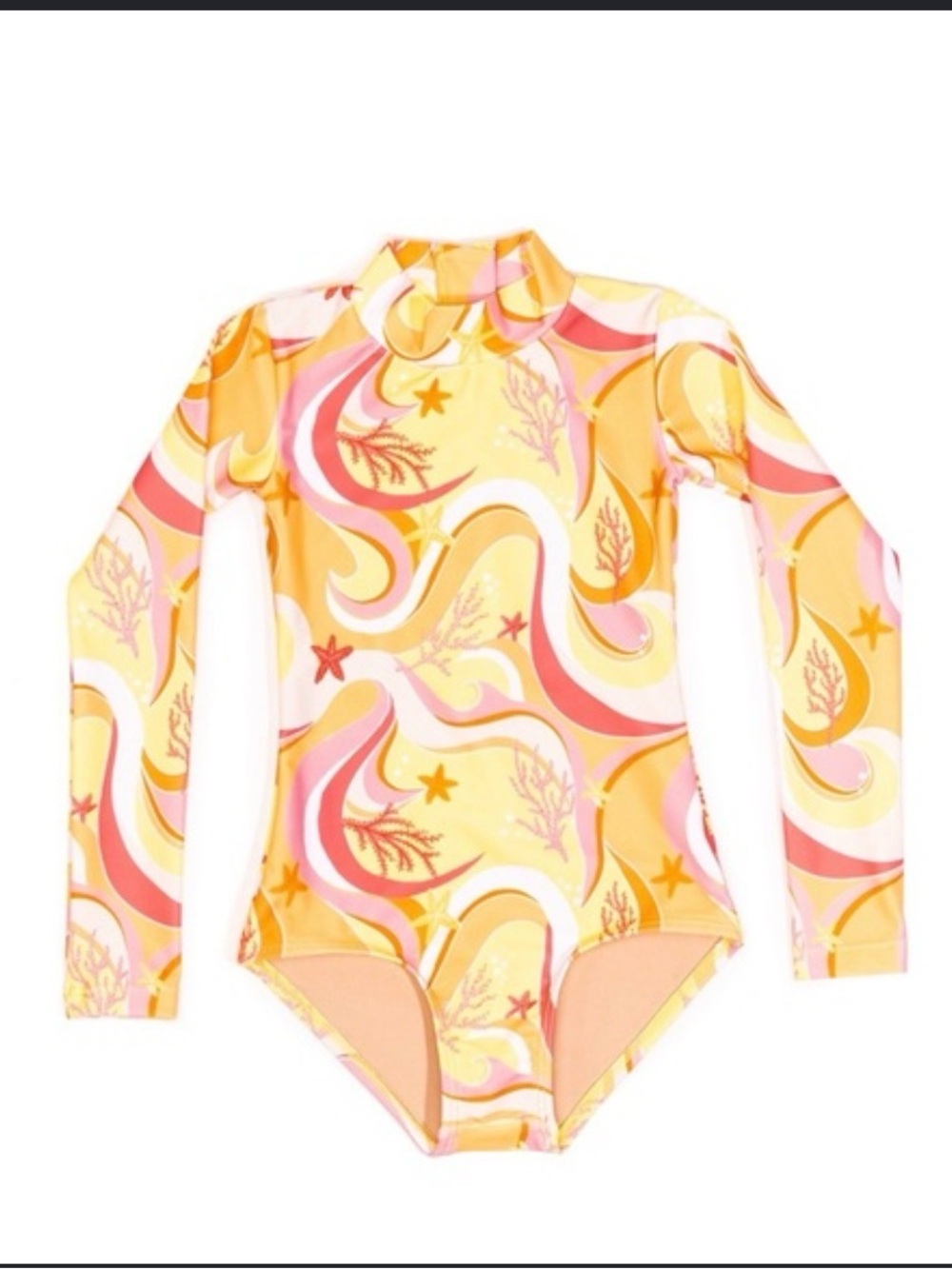 MOTT50 Yellow Print Kelly Long Sleeve‎ Swimsuit